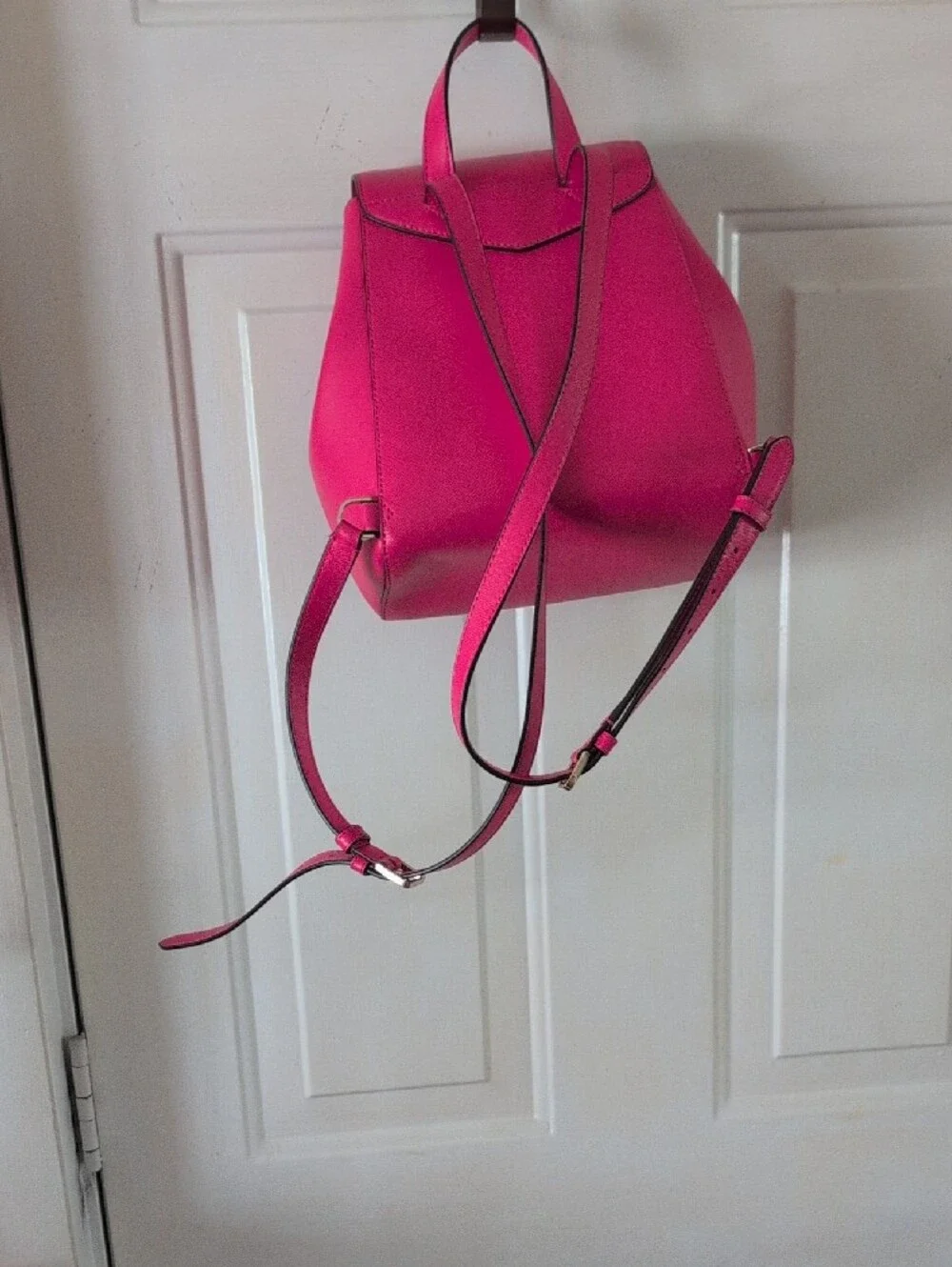 kate spade Vibrant Pink Leather Drawstring Backpack